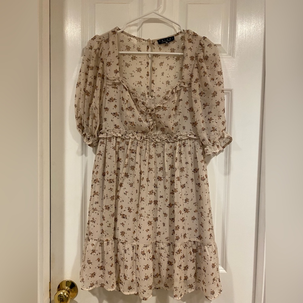 Brown floral dress. Only worn once